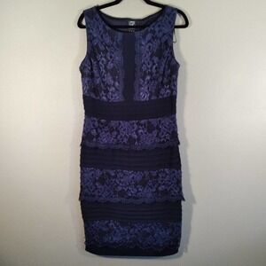 Lord and Taylor Jax Lace Panel Tiered Dress Size 12